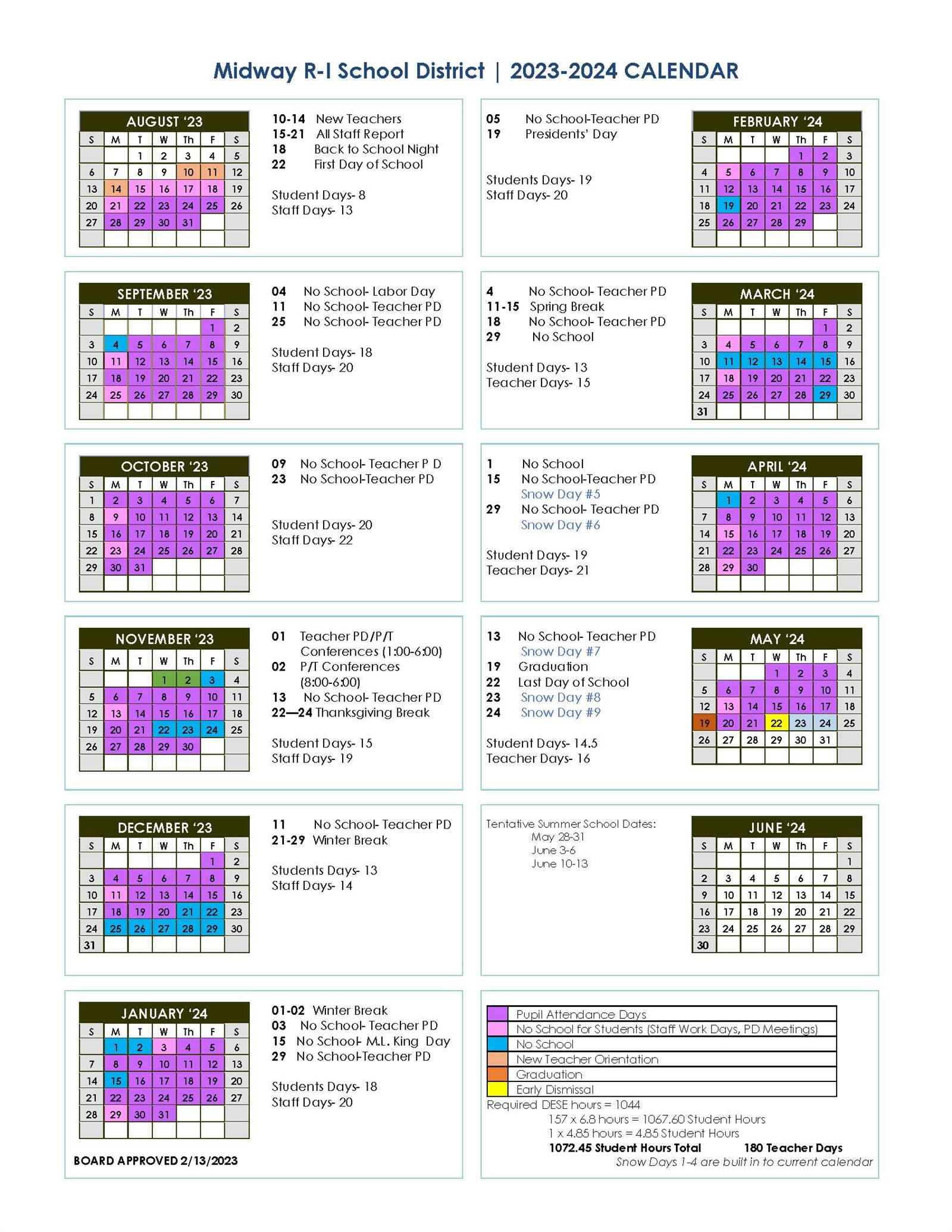  23-24 School Calendar
